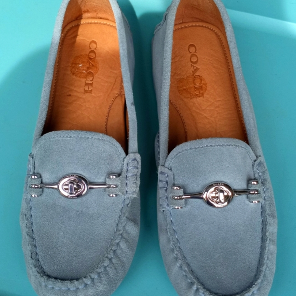 COACH Arlene Blue Suede Loafer